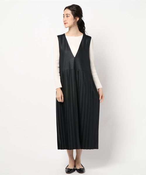 Savon ワンピース Deブッチャータンブラープリーツジャンパースカート ワンピース Yuni ユニ のファッション 最も完璧な