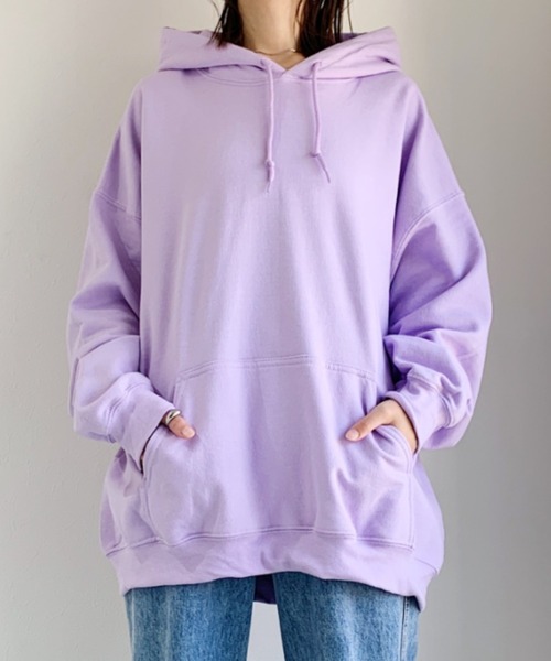 GILDAN（ギルダン）の「【GILDAN】ギルダン ビッグシルエット 裏起毛 パーカー（パーカー・レディース・ホワイト/ブラック/ベージュ/グレー/ワイン/ダークブラウン/カーキ/ダークグリーン/ラベンダー・M/L/XL）」の8枚目の写真