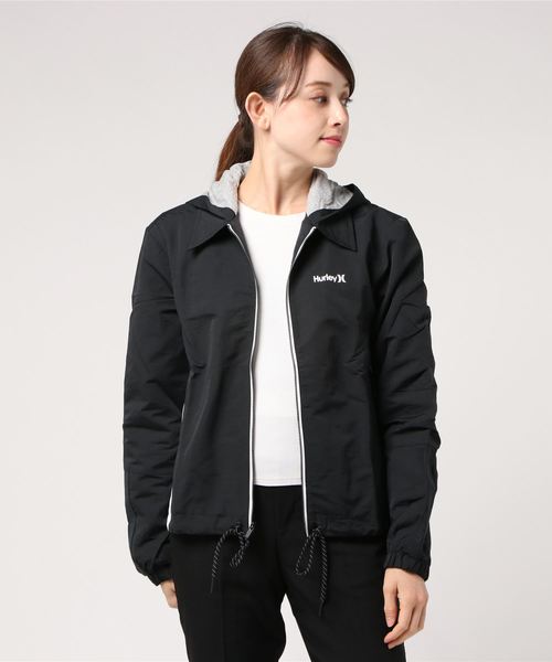 Hurley (ハーレー)の「W HRLY OAO HOODED JACKET/ハーレー ジャケット アウター サーフカジュアル アウトドア(その他アウター・レディース・グリーン/ブラック・X-SMALL/SMALL)」の2枚目の写真