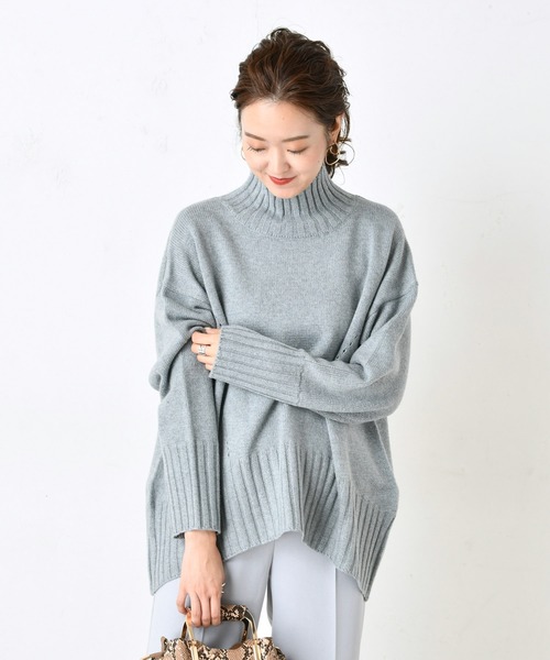 DouDou(ドゥドゥ)の「BIGタートル(ニット/セーター・レディース・ホワイト/ブルー/ブラウン・FREE)」の12枚目の写真