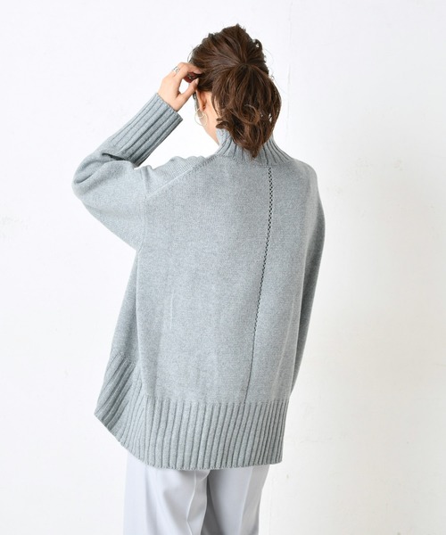 DouDou(ドゥドゥ)の「BIGタートル(ニット/セーター・レディース・ホワイト/ブルー/ブラウン・FREE)」の9枚目の写真