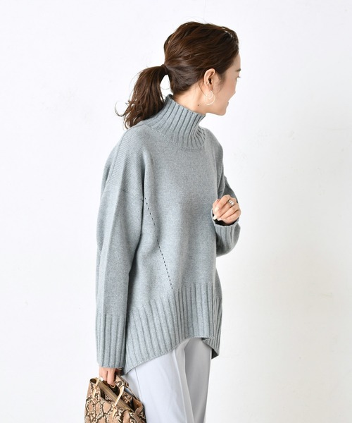 DouDou(ドゥドゥ)の「BIGタートル(ニット/セーター・レディース・ホワイト/ブルー/ブラウン・FREE)」の10枚目の写真