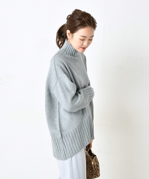 DouDou(ドゥドゥ)の「BIGタートル(ニット/セーター・レディース・ホワイト/ブルー/ブラウン・FREE)」の14枚目の写真