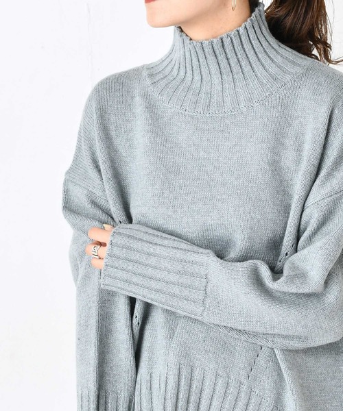 DouDou(ドゥドゥ)の「BIGタートル(ニット/セーター・レディース・ホワイト/ブルー/ブラウン・FREE)」の15枚目の写真