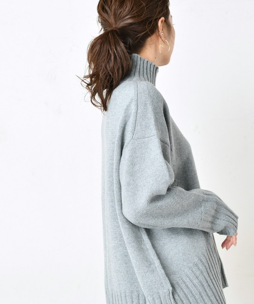 DouDou(ドゥドゥ)の「BIGタートル(ニット/セーター・レディース・ホワイト/ブルー/ブラウン・FREE)」の16枚目の写真