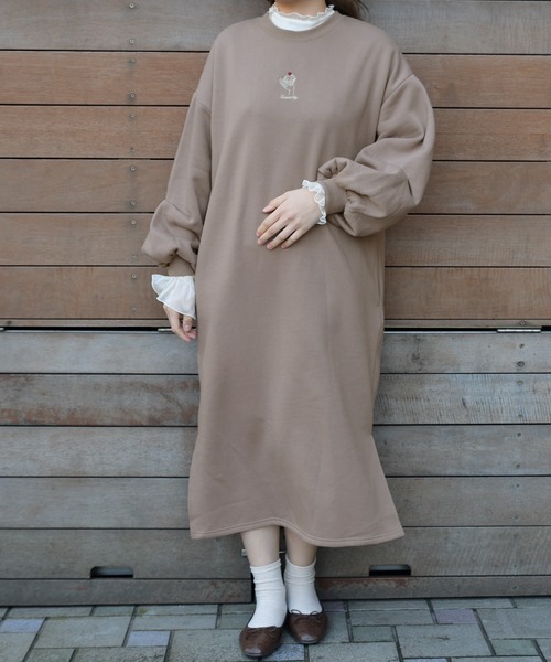 PairPair（ペアペア）の「カップケーキ刺繍マキシワンピース（ワンピース・レディース・ライトグリーン/アイボリー/モカ/ラベンダー・FREE）」の16枚目の写真