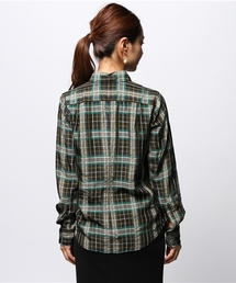 martinique マルティニーク 半袖 ブラウス チェック シアー分繊チェックブラウス（フロンタブル）｜martinique