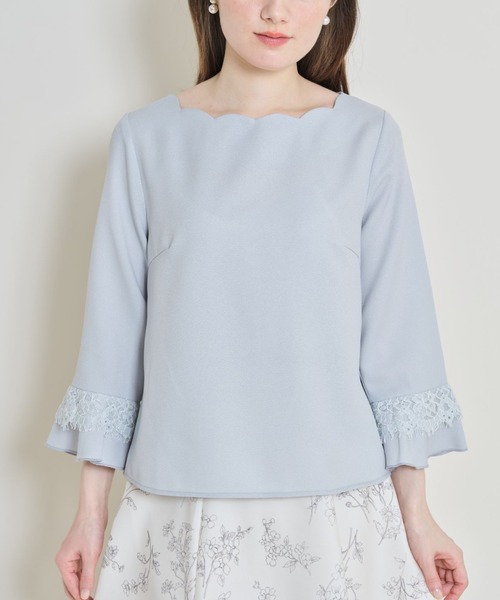 tocco closet（トッコ　クローゼット）の「【ZOZO限定】レース付き袖口フレアスカラネックブラウス（シャツ/ブラウス・レディース・ブルー系その他/ラベンダー/オフホワイト/ピンク/ブラック・M）」の20枚目の写真