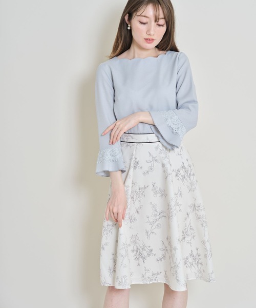 tocco closet（トッコ　クローゼット）の「【ZOZO限定】レース付き袖口フレアスカラネックブラウス（シャツ/ブラウス・レディース・ブルー系その他/ラベンダー/オフホワイト/ピンク/ブラック・M）」の17枚目の写真