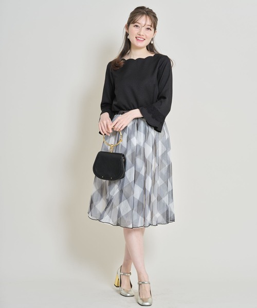tocco closet（トッコ　クローゼット）の「【ZOZO限定】レース付き袖口フレアスカラネックブラウス（シャツ/ブラウス・レディース・ブルー系その他/ラベンダー/オフホワイト/ピンク/ブラック・M）」の11枚目の写真
