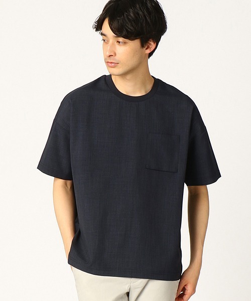 COMME CA ISM(コムサイズム)の「★雑誌掲載商品★ 布帛 Tシャツ(Tシャツ/カットソー・メンズ・ネイビー/ブラウン/グレー/カーキ・MEDIUM/LARGE/X-LARGE)」の4枚目の写真