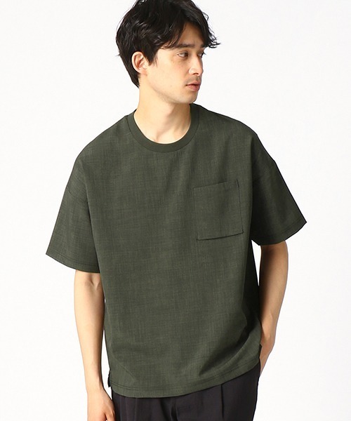 COMME CA ISM(コムサイズム)の「★雑誌掲載商品★ 布帛 Tシャツ(Tシャツ/カットソー・メンズ・ネイビー/ブラウン/グレー/カーキ・MEDIUM/LARGE/X-LARGE)」の3枚目の写真