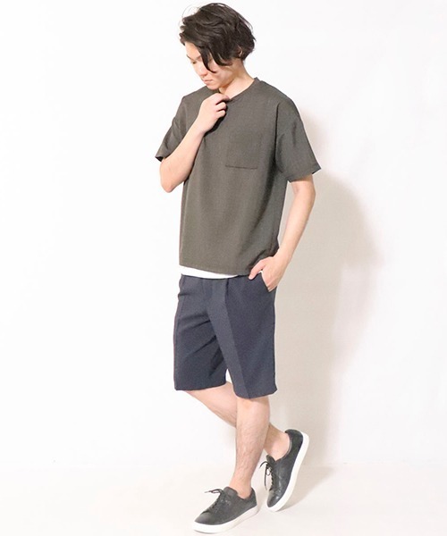 COMME CA ISM(コムサイズム)の「★雑誌掲載商品★ 布帛 Tシャツ(Tシャツ/カットソー・メンズ・ネイビー/ブラウン/グレー/カーキ・MEDIUM/LARGE/X-LARGE)」の5枚目の写真
