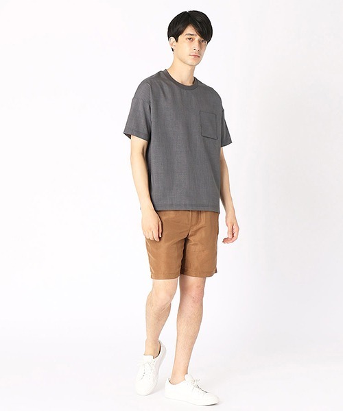 COMME CA ISM(コムサイズム)の「★雑誌掲載商品★ 布帛 Tシャツ(Tシャツ/カットソー・メンズ・ネイビー/ブラウン/グレー/カーキ・MEDIUM/LARGE/X-LARGE)」の6枚目の写真