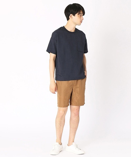 COMME CA ISM(コムサイズム)の「★雑誌掲載商品★ 布帛 Tシャツ(Tシャツ/カットソー・メンズ・ネイビー/ブラウン/グレー/カーキ・MEDIUM/LARGE/X-LARGE)」の8枚目の写真