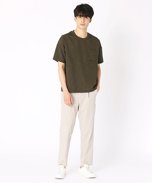 COMME CA ISM(コムサイズム)の「★雑誌掲載商品★ 布帛 Tシャツ(Tシャツ/カットソー・メンズ・ネイビー/ブラウン/グレー/カーキ・MEDIUM/LARGE/X-LARGE)」の9枚目の写真