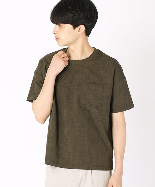 COMME CA ISM(コムサイズム)の「★雑誌掲載商品★ 布帛 Tシャツ(Tシャツ/カットソー・メンズ・ネイビー/ブラウン/グレー/カーキ・MEDIUM/LARGE/X-LARGE)」の10枚目の写真