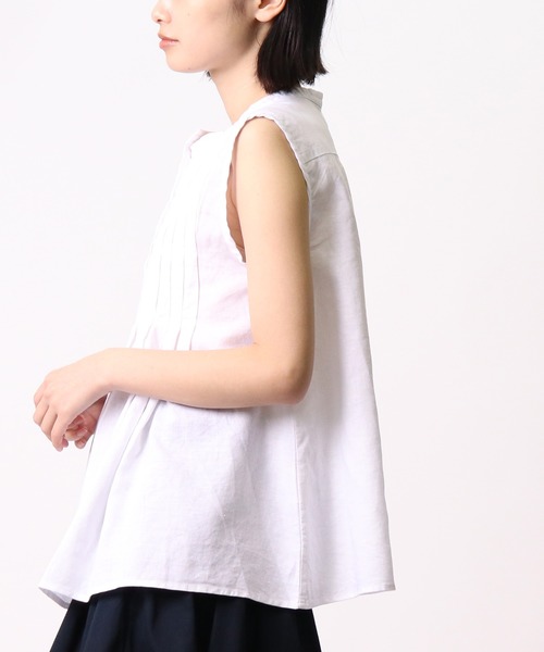 ubasoku（ウバソク）の「【 ubasoku / ウバソク 】 バンドカラーピンタックノースリブラウス　ub-0035　BNT（シャツ/ブラウス・レディース・ホワイト/ブラック/パープル/その他1/その他2・FREE）」の17枚目の写真