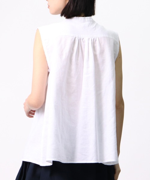 ubasoku（ウバソク）の「【 ubasoku / ウバソク 】 バンドカラーピンタックノースリブラウス　ub-0035　BNT（シャツ/ブラウス・レディース・ホワイト/ブラック/パープル/その他1/その他2・FREE）」の16枚目の写真