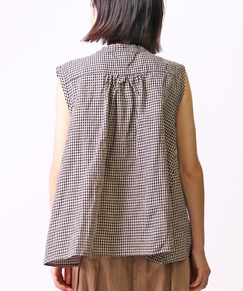 ubasoku（ウバソク）の「【 ubasoku / ウバソク 】 バンドカラーピンタックノースリブラウス　ub-0035　BNT（シャツ/ブラウス・レディース・ホワイト/ブラック/パープル/その他1/その他2・FREE）」の6枚目の写真