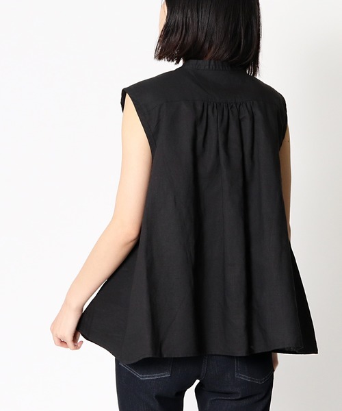 ubasoku（ウバソク）の「【 ubasoku / ウバソク 】 バンドカラーピンタックノースリブラウス　ub-0035　BNT（シャツ/ブラウス・レディース・ホワイト/ブラック/パープル/その他1/その他2・FREE）」の21枚目の写真