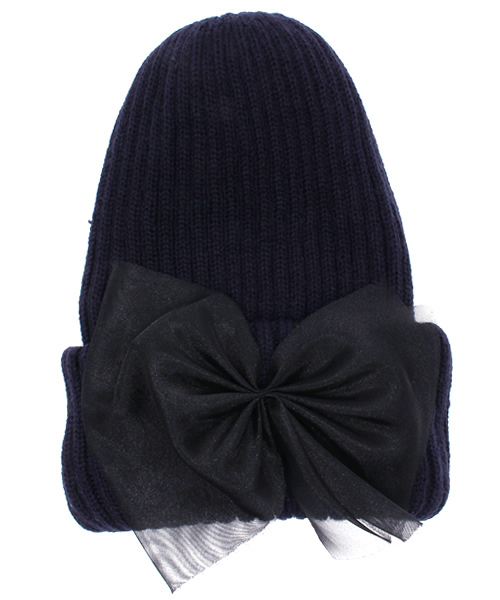 ROSE BUD（ローズバッド）の「(CONTROL FREAK)47-0208 0（ニットキャップ/ビーニー・レディース・ホワイト/ネイビー/ブラック・ONE SIZE）」の3枚目の写真