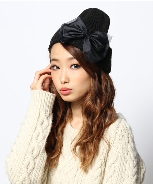 ROSE BUD（ローズバッド）の「(CONTROL FREAK)47-0208 0（ニットキャップ/ビーニー・レディース・ホワイト/ネイビー/ブラック・ONE SIZE）」の4枚目の写真