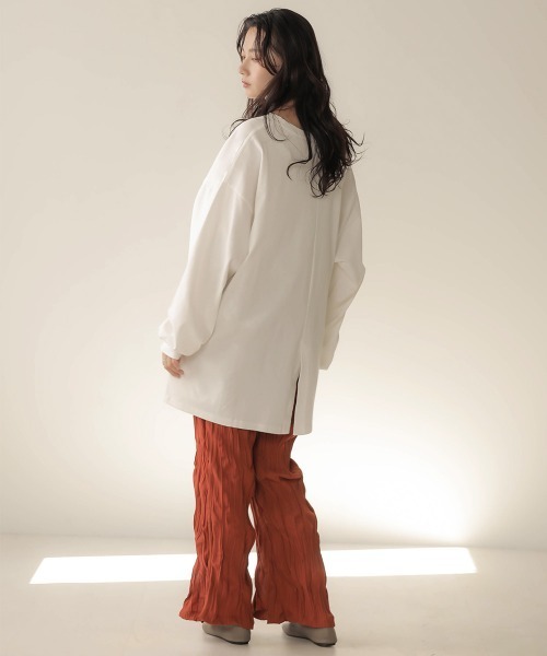 Bab(バブ)の「【WEB限定】ヘビーウェイトロングカットソー(Tシャツ/カットソー・レディース・チャコールグレー/ブラウン/オフホワイト/モカ・FREE)」の16枚目の写真