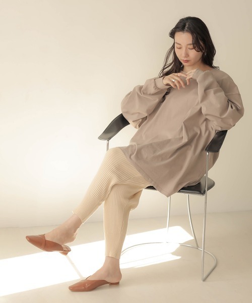 Bab(バブ)の「【WEB限定】ヘビーウェイトロングカットソー(Tシャツ/カットソー・レディース・チャコールグレー/ブラウン/オフホワイト/モカ・FREE)」の7枚目の写真