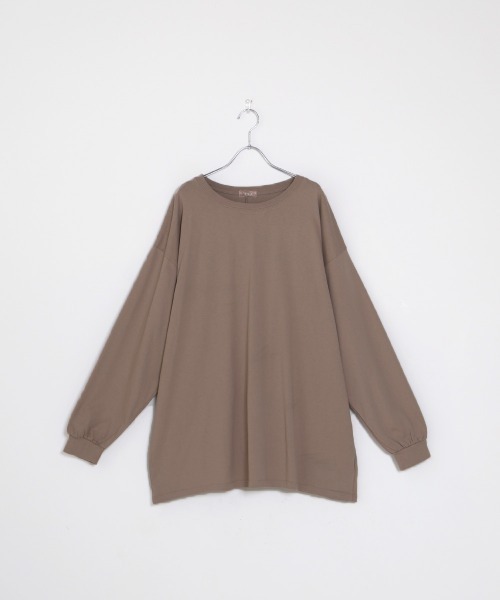 Bab(バブ)の「【WEB限定】ヘビーウェイトロングカットソー(Tシャツ/カットソー・レディース・チャコールグレー/ブラウン/オフホワイト/モカ・FREE)」の14枚目の写真