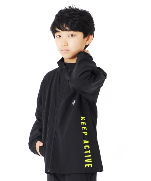GLAZOS（グラソス）の「4wayストレッチ・スタンドジップアップジャケット（ナイロンジャケット・キッズ・ブラック/ネイビー・150cm/130cm/160cm/140cm）」の2枚目の写真