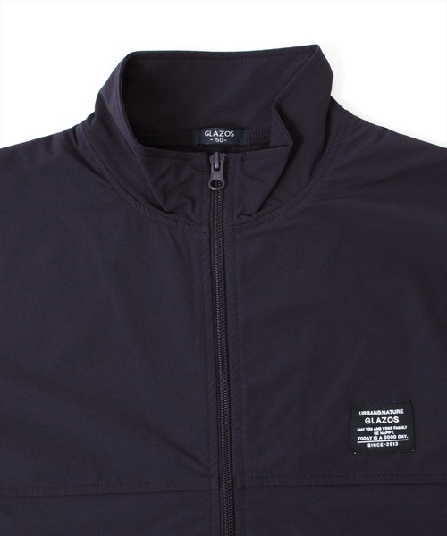 GLAZOS（グラソス）の「4wayストレッチ・スタンドジップアップジャケット（ナイロンジャケット・キッズ・ブラック/ネイビー・150cm/130cm/160cm/140cm）」の7枚目の写真