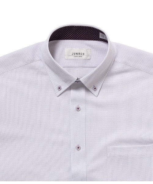 JUNRED（ジュンレッド）の「トリコットニットサシコ釦ダウンドレスシャツ（シャツ/ブラウス・メンズ・ホワイト・LL/M/L）」の3枚目の写真