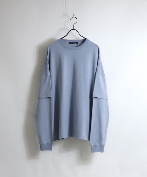 Confirm(コンファーム)の「Confirm / コンファーム フェイクレイヤードロンT(Tシャツ/カットソー・メンズ・ブラック/ホワイト/サックスブルー/ベージュ・M/L)」の4枚目の写真