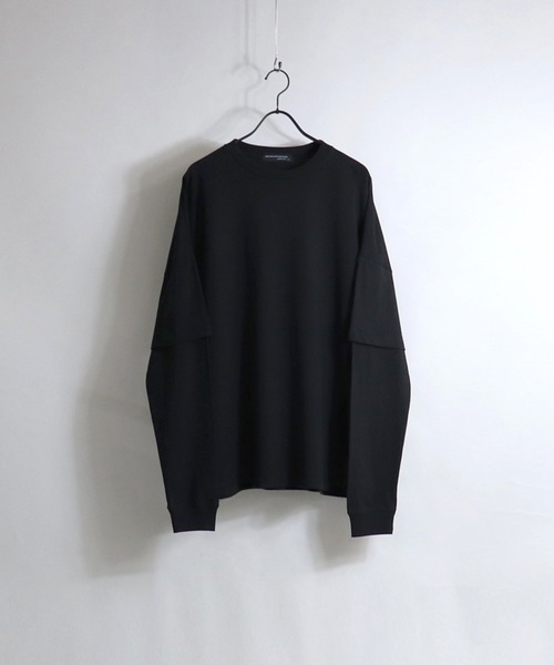 Confirm(コンファーム)の「Confirm / コンファーム フェイクレイヤードロンT(Tシャツ/カットソー・メンズ・ブラック/ホワイト/サックスブルー/ベージュ・M/L)」の1枚目の写真