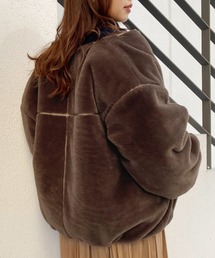 one after another NICE CLAUP | キルティング×ファーリバーシブルブルゾン(ダウンジャケット/コート)