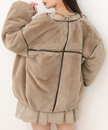 one after another NICE CLAUP | キルティング×ファーリバーシブルブルゾン(ダウンジャケット/コート)