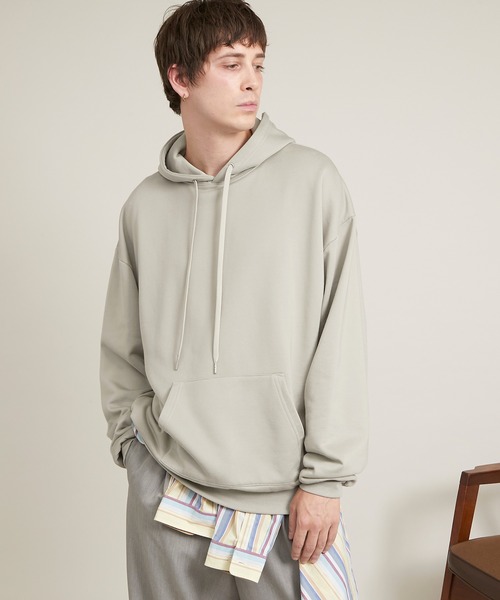 EMMA CLOTHES（エマクローズ）の「ビッグシルエット クオリティーブライト裏毛 プルオーバーパーカー/EMMA CLOTHES（パーカー・メンズ・アッシュブラウン/グレイッシュベージュ/ダークグレー/ブラック/ブルー系その他・L/M）」の16枚目の写真