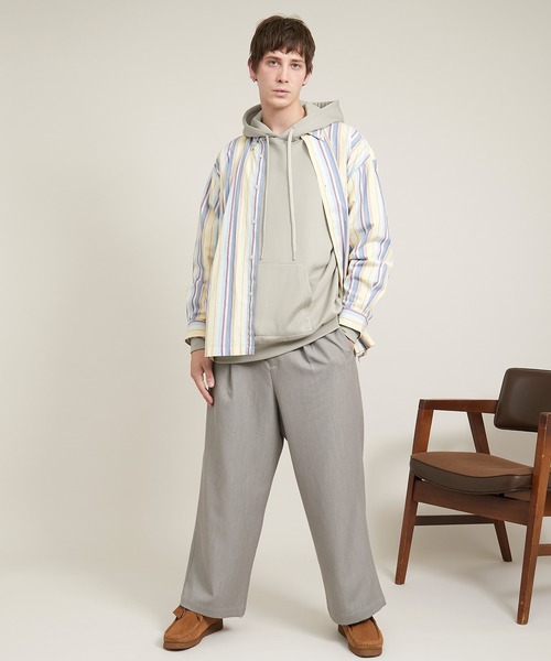 EMMA CLOTHES（エマクローズ）の「ビッグシルエット クオリティーブライト裏毛 プルオーバーパーカー/EMMA CLOTHES（パーカー・メンズ・アッシュブラウン/グレイッシュベージュ/ダークグレー/ブラック/ブルー系その他・L/M）」の18枚目の写真