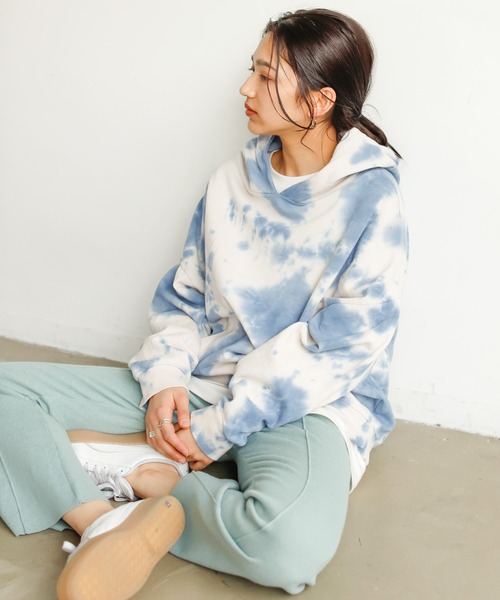 Auntie Rosa Holiday(アンティローザホリデー)の「タイダイ柄パーカ(パーカー・レディース・グリーン/ブルー/パープル/ブラック・FREE)」の3枚目の写真