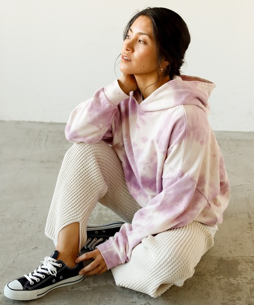 Auntie Rosa Holiday(アンティローザホリデー)の「タイダイ柄パーカ(パーカー・レディース・グリーン/ブルー/パープル/ブラック・FREE)」の10枚目の写真