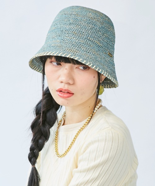 kaorinomori（カオリノモリ）の「【カオリノモリ】ﾊﾟﾉﾊｯﾄ（ハット・レディース・ベージュ/ブルー・FREE）」の2枚目の写真