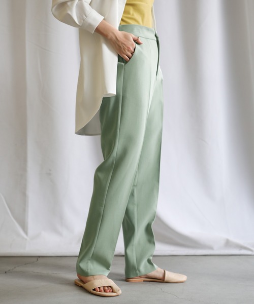 select MOCA(セレクトモカ)の「シンプルテーパードパンツ(スラックス・レディース・レッド/イエロー/グリーン・SMALL/MEDIUM)」の11枚目の写真
