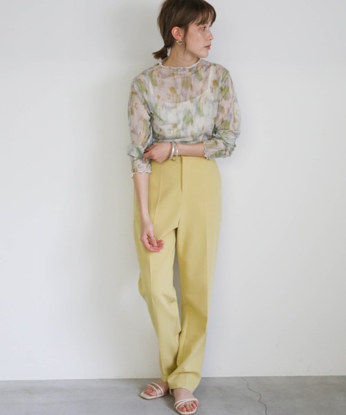 select MOCA(セレクトモカ)の「シンプルテーパードパンツ(スラックス・レディース・レッド/イエロー/グリーン・SMALL/MEDIUM)」の22枚目の写真