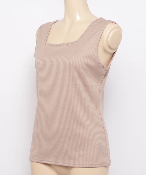 DISCOAT（ディスコート）の「【前後2WAY】リブスクエアタンクトップ（タンクトップ・レディース・ミント/アイボリー/ライトグレー/チャコールグレー/ライトベージュ/イエロー・FREE）」の13枚目の写真