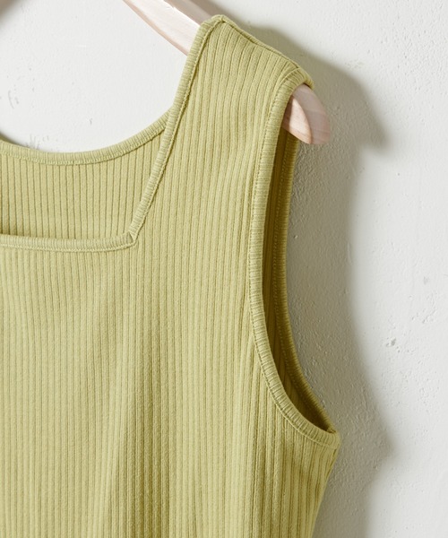 DISCOAT（ディスコート）の「【前後2WAY】リブスクエアタンクトップ（タンクトップ・レディース・ミント/アイボリー/ライトグレー/チャコールグレー/ライトベージュ/イエロー・FREE）」の12枚目の写真