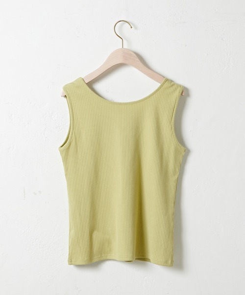 DISCOAT（ディスコート）の「【前後2WAY】リブスクエアタンクトップ（タンクトップ・レディース・ミント/アイボリー/ライトグレー/チャコールグレー/ライトベージュ/イエロー・FREE）」の14枚目の写真