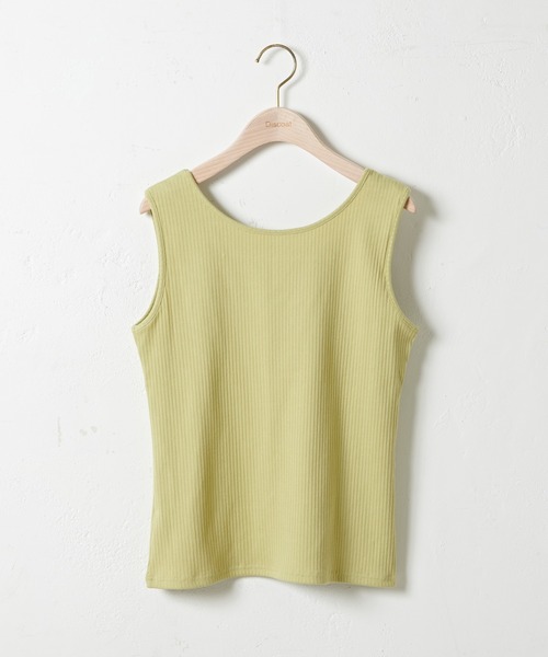 DISCOAT（ディスコート）の「【前後2WAY】リブスクエアタンクトップ（タンクトップ・レディース・ミント/アイボリー/ライトグレー/チャコールグレー/ライトベージュ/イエロー・FREE）」の15枚目の写真