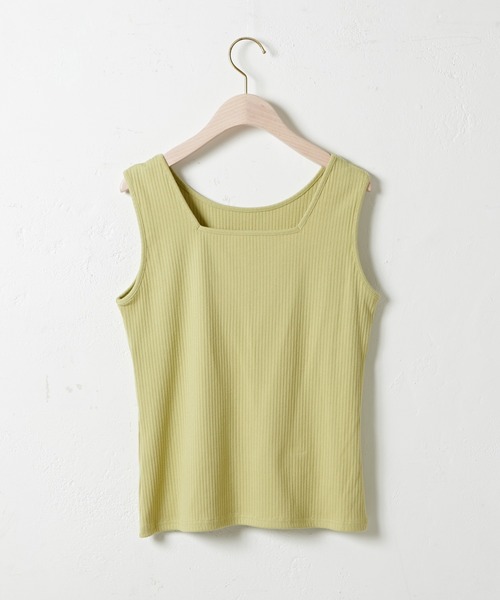 DISCOAT（ディスコート）の「【前後2WAY】リブスクエアタンクトップ（タンクトップ・レディース・ミント/アイボリー/ライトグレー/チャコールグレー/ライトベージュ/イエロー・FREE）」の9枚目の写真
