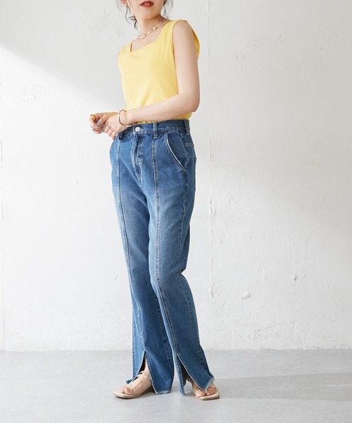 DISCOAT（ディスコート）の「【前後2WAY】リブスクエアタンクトップ（タンクトップ・レディース・ミント/アイボリー/ライトグレー/チャコールグレー/ライトベージュ/イエロー・FREE）」の21枚目の写真